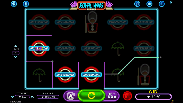 Игровой интерфейс Royal Wins 3